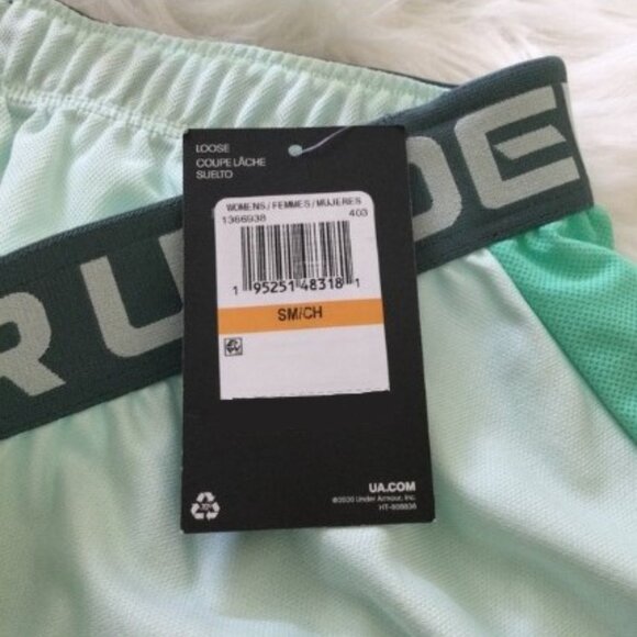 UNDER ARMOUR UA Women's Play Up 3.0 Shorts Side Mesh Loose Mint/Gray Size S -NWT - Picture 10 of 12